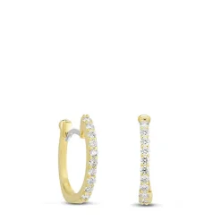 Roberto Coin Huggie Perfect Diamond Hoop Earrings 18K Online