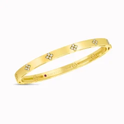Roberto Coin 18K Gold Love in Verona Narrow Width Diamond Accent Bangle Clearance