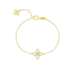 Roberto Coin 18K Gold Principessa Small Diamond Flower Bracelet Sale