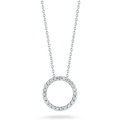 Roberto Coin 18k Gold Tiny Treasures Small Diamond Circle Necklace