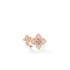 Roberto Coin 18K Rose Gold Venetian Princess Carnival Pave Diamond And Mixed Stones Large Triple Flower Ring Clearance