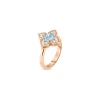 Roberto Coin 18K Rose Gold Venetian Princess Carnival Pave Diamond And Blue Topaz Small Flower Ring Sale