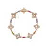 Roberto Coin 18K Rose Gold Venetian Princess Carnival Pavé Diamond And Mixed Baguette Flower Bracelet Best
