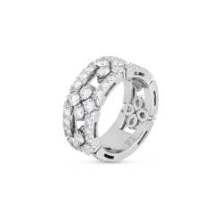 Roberto Coin 18K White Gold Love In Verona Diamond Open Frame Pave Ring Sale
