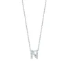 Roberto Coin 18k White Gold Tiny Treasures Diamond Love Letter “N” Necklace Clearance