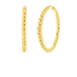 Roberto Coin 18k Yellow Designer Gold Bead Extra Large Hoop Earrings Best