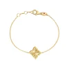 Roberto Coin 18K Yellow Gold Arabesque Medium Diamond Flower Bracelet New