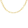 Roberto Coin 18K Yellow Gold Designer Gold Alternating Polished And Fluted Paperclip Link Chain Necklace Clearance