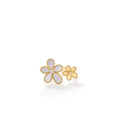 Roberto Coin 18K Yellow Gold Jasmine Diamond And Mother Of Pearl Double Flower Ring Hot