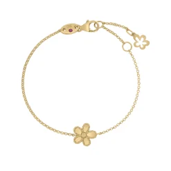 Roberto Coin 18K Yellow Gold Jasmine Diamond And Polished Finish Small Flower Bracelet Best