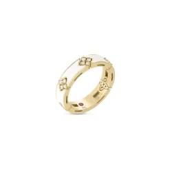 Roberto Coin 18K Yellow Gold Love In Verona Diamond And Enamel Ring Outlet