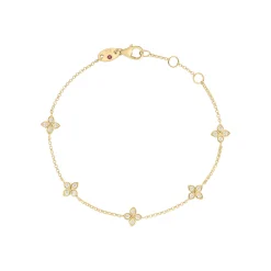 Roberto Coin 18K Yellow Gold Love In Verona Five Station Flower Bracelet Sale