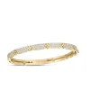 Roberto Coin 18K Yellow Gold Love In Verona Pave Diamond And Polished Flower Narrow Bangle Best