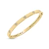 Roberto Coin 18K Yellow Gold Love In Verona Narrow Width Diamond Accent & Satin Finish Bangle New