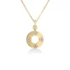 Roberto Coin 18K Yellow Gold Love In Verona Diamond Flower Circle Necklace Outlet