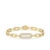 Roberto Coin 18k Yellow Gold Navarra Single Large Pave Diamond Link Bracelet New