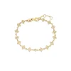 Roberto Coin 18K Yellow Gold Principessa Diamond And Flower Link Bracelet Clearance