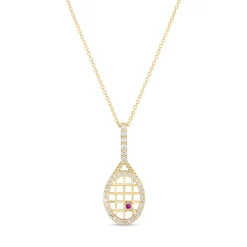 Roberto Coin 18K Yellow Gold Tiny Treasures Diamond Tennis Racket Necklace Online