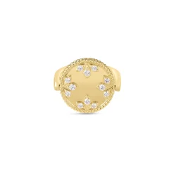 Roberto Coin 18K Yellow Gold Venetian Medallions Medium Reversible Ring New