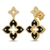 Roberto Coin 18K Yellow Gold Venetian Princess Pavé Diamond And Enamel Double Flower Drop Earrings Sale