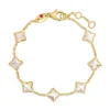 Roberto Coin 18K Yellow Gold Venetian Princess Carnival Mother Of Pearl Flower Station Bracelet Clearance