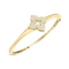 Roberto Coin 18K Yellow Gold Venetian Princess Pavé Diamond Flower Knife Edge Bangle Online
