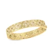 Roberto Coin 18K Yellow Gold Venetian Princess Etched Frame Diamond Bangle New