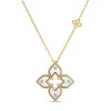 Roberto Coin 18K Yellow Gold Venetian Princess Diamond And White Enamel Flower Necklace Outlet
