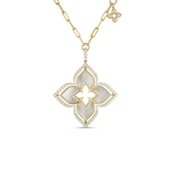 Roberto Coin 18K Yellow Gold Venetian Princess Pirouette Large Flower Necklace Sale