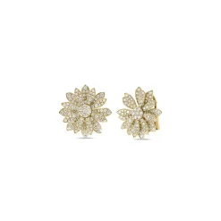 Roberto Coin 18K Yellow Margherita Pavé Diamond Flower Earrings Best