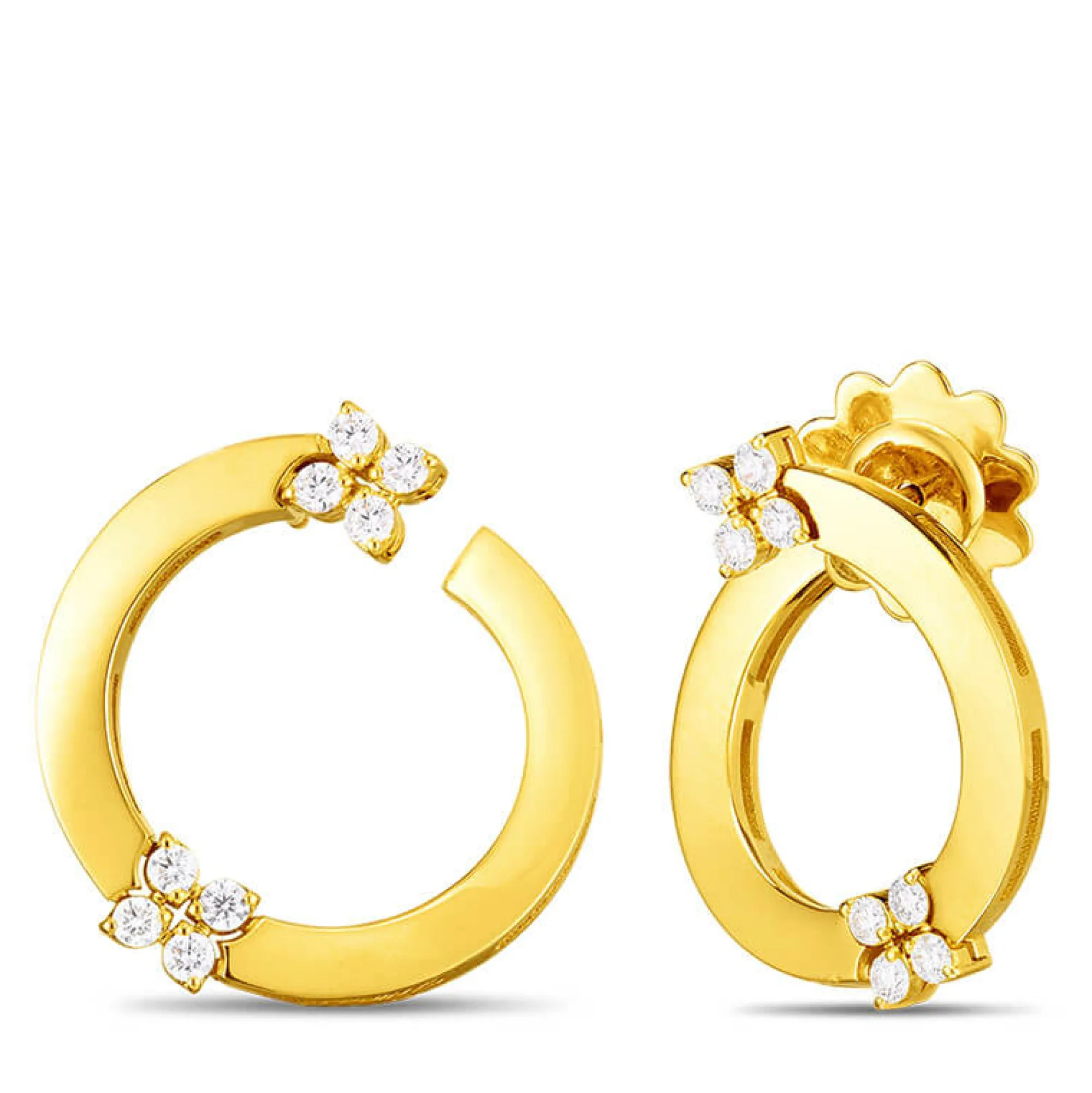 Roberto Coin Love In Verona Diamond Circle Earrings 18K Clearance