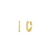 Roberto Coin 12mm 18K Yellow Gold Classic Diamond Extra Small Hoop Earrings Best
