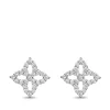 Roberto Coin Princess Small Flower Diamond Stud Earrings 18K New