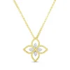 Roberto Coin Principessa Small Diamond Flower Necklace 18K Hot