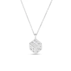 Roberto Coin Tiny Treasure Diamond Heart Necklace 18K White Gold, 18" Sale