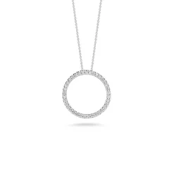 Roberto Coin Tiny Treasures Diamond Circle Necklace 18K Outlet