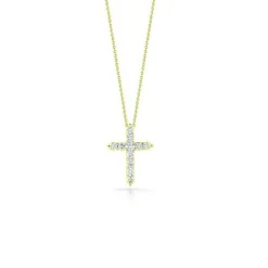 Roberto Coin Tiny Treasures Diamond Cross Necklace 18K