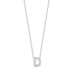 Roberto Coin Tiny Treasures Diamond Initial Pendant 18K Letter 'D' New