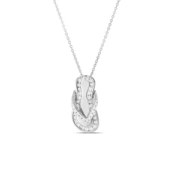 Roberto Coin Tiny Treasures Diamond Trimmed Flip Flop Necklace, 18K White Gold Discount