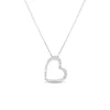 Roberto Coin Tiny Treasures Slanted Diamond Heart Necklace 18K White Gold, 18 inches