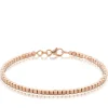 Rose Gold Adjustable Diamond Cut Bead Bracelet 14K New