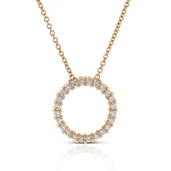 Rose Gold Diamond Circle Pendant 14K, 1/4 ctw. Sale