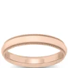 Rose Gold Polished Edge Milgrain Comfort Fit 4mm Band 18K Sale