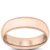 Rose Gold Polished Milgrain Edge Comfort Fit 6mm Band 14K Clearance