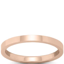 Rose Gold Polished Pipe Comfort Fit 2mm Band 14K Clearance