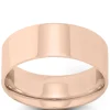 Rose Gold Polished Pipe Comfort Fit 8mm Band 14K Best