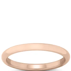 Rose Gold Polished Rounded Comfort Fit 2mm Band 14K Best