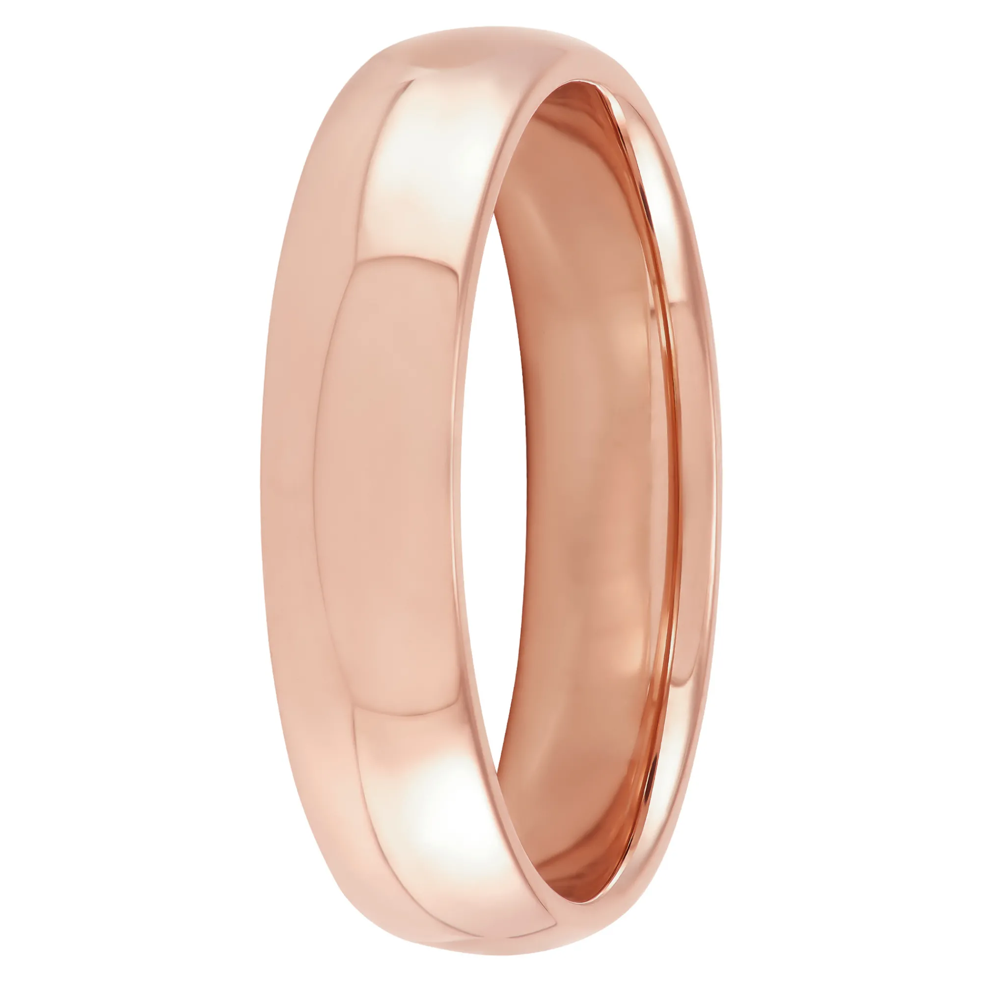 Rose Gold Polished Rounded Comfort Fit 5mm Band 18K Sale