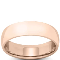Rose Gold Polished Rounded Comfort Fit 6mm Band 14K Outlet
