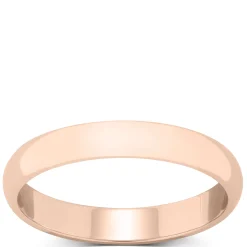 Rose Gold Polished Rounded 3mm Band 18K Best